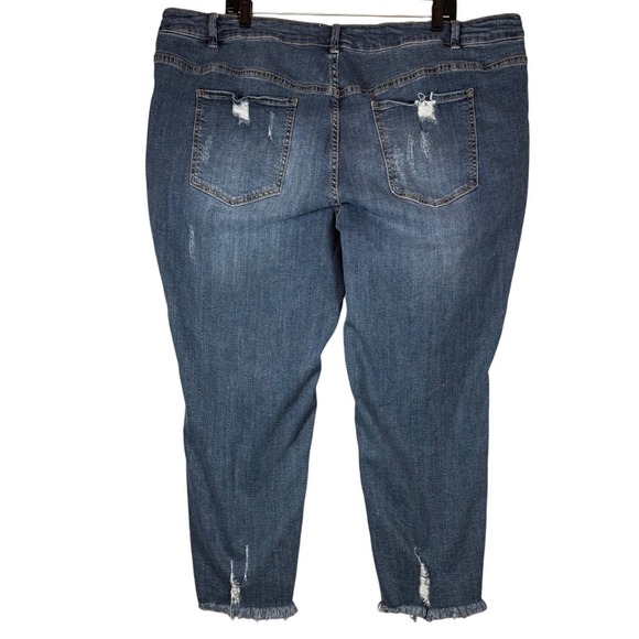 ELOQUII Denim Jean Bundle, High Rise Skinny /Distressed Cropped Plus Size 24L/24 - Picture 15 of 16